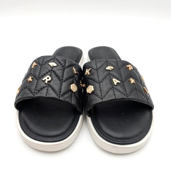 Karl Lagerfeld Paris Carenza Studded Slide Sandal Women's Black Sz US8.5M EU39 - Picture 2 of 10